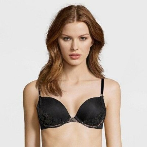 2-Pack Lightly Lined T-Shirt Bras In Black & Nude With Adjustable Straps & Lace - Picture 2 of 9